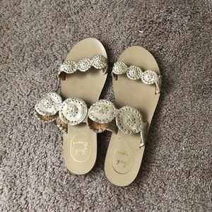 Worn once Jack rogers gold metallic sandals